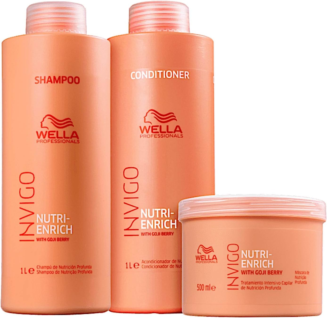 Kit Wella Professionals Invigo Nutri-Enrich - Shampoo 1000ml + Condicionador 1000ml + Máscara 500ml